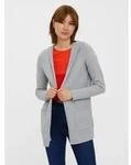 Cardigan VERO MODA "VMDOFFY OPEN HOOD", Damen, Gr. XS, grau (light grau...