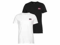 T-Shirt LEVI'S "LE 2PK CREWNECK GRAPHIC" Gr. S, schwarz-weiß (schwarz, weiß) Herren
