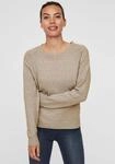 Rundhalspullover VERO MODA "VMDOFFY", Damen, Gr. S, beige (sepia tint melange),