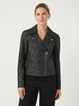 Lederjacke Y.A.S "YASSOPHIE LEATHER JACKET", Damen, Gr. XS, schwarz, Web,