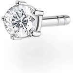Single-Ohrstecker THOMAS SABO "wei&szlig;er Stein klein", bunt (silberfarben, wei&szlig;,