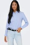 Hemdbluse JDY "JDYMIO L/S SHIRT WVN NOOS", Damen, Gr. 38, blau (cashmere blau