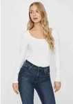 Langarmshirt VERO MODA "VMMAXI", Damen, Gr. S, wei&szlig; (hellwei&szlig;), Jersey,