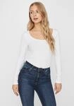 Langarmshirt VERO MODA "VMMAXI", Damen, Gr. S, wei&szlig; (hellwei&szlig;), Jersey,