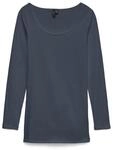 Langarmshirt VERO MODA "VMMAXI MY LS SOFT LONG U-NECK NOOS", Damen, Gr. XS, blau