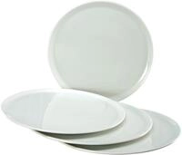 CreaTable Pizzateller "Essteller" Teller Set f&uuml;r 4 Personen, wei&szlig;, Porzellan