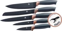 KING Messer-Set "Carbon Design" (5 Messer), incl. Sparsch&auml;ler, Wellenschliff