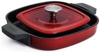 Grillpfanne WOLL "Iron", rot, B:24cm H:4,5cm L:24cm &Oslash;:24cm, Pfannen, 24x24 cm,