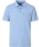 Poloshirt CASAMODA "CASAMODA Polo-Shirt uni", Herren, Gr. S, himmelblau, 55%