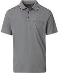 Poloshirt CASAMODA "CASAMODA Polo-Shirt uni", Herren, Gr. S, grau, 55% Baumwolle, 45%