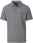 Poloshirt CASAMODA "CASAMODA Polo-Shirt uni", Herren, Gr. S, grau, 55% Baumwolle, 45%