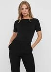 Kurzarmshirt VERO MODA "VMPANDA MODAL S/S TOP NOOS", Damen, Gr. L, schwarz, Jersey,