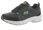 Sneaker SKECHERS "Oak Canyon", Herren, Gr. 42, blau (navy schwarz), Leder, Textil,
