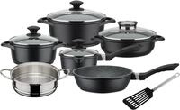 GSW Topf-Set "Gourmet Granit" Set, Kochtopf 20/24, Stieltopf 16, 2 Pfannen...