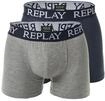Boxershorts REPLAY "Boxershort 2er Pack", Herren, Gr. XL, grau (grau meliert,
