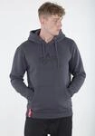 Hoodie ALPHA INDUSTRIES "Basic Hoodie BL", Herren, Gr. S, schwarz (grauschwarz,