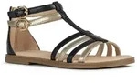 Riemchensandale GEOX "J SANDAL KARLY GIRL", M&auml;dchen, Gr. 39, schwarz (schwarz,