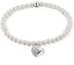 Perlenarmband ENGELSRUFER "HERZFL&Uuml;GEL CHARM", bunt (silberfarben, wei&szlig;),