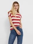 Vero Moda Kurzarmshirt "VMWIDE STRIPE SL TOP GA JRS NOOS" Viskosemischung