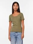 Kurzarmshirt PIECES "PCKITTE SS TOP NOOS BC", Damen, Gr. M, deep lichen gr&uuml;n,