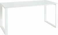 GERMANIA Schreibtisch "GW-Monteria" mit Glasauflage, Metallkufen, Breite 160 cm, Made