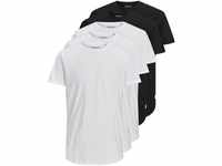 T-Shirt JACK & JONES "NOA TEE CREW NECK 5PK" Gr. XL (52/54), schwarz-weiß...