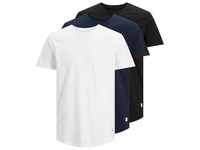T-Shirt JACK & JONES "ENOA TEE SS CREW NECK 3PK" Gr. S (46), blau (weiß, schwarz,