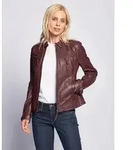 Lederjacke MAZE "31Ryana", Damen, Gr. XL, braun (mahagony), Obermaterial: 100%