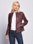 Lederjacke MAZE "31Ryana", Damen, Gr. XL, braun (mahagony), Obermaterial: 100%