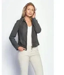 Lederjacke MAZE "Donie", Damen, Gr. S, grau (anthrazit), Obermaterial: 100%