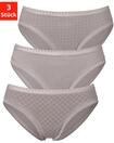 LASCANA Bikinislip 3er-Pack, aus elastischer Baumwolle mit weicher Spitze
