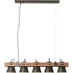 BRILLIANT Pendelleuchte "Plow", schwarz (schwarz stahl, holz), 5, H: 115cm, 1 Stk.,