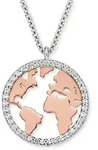 Kette mit Anh&auml;nger ENGELSRUFER "WELT BICOLOR", rosa (silberfarben, ros&eacute;goldfarben,
