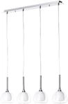 BRILLIANT Pendelleuchte "Hadan", silber (chrom, wei&szlig;, transparent), 4, H: 120cm, 1