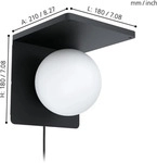 EGLO Wandleuchte "CIGLIE", schwarz (schwarz, wei&szlig;), 1, H: 18cm, 1 Stk., Leuchten,