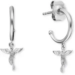 Paar Creolen ENGELSRUFER "Engel", silber (silberfarben), Ohrringe, Damen, 12mm,