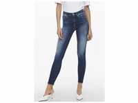 Skinny-fit-Jeans ONLY "ONLBLUSH LIFE MID SK ANK RAW" Gr. L, Länge 30, blau...