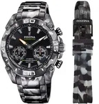Chronograph FESTINA "Chrono Bike 2021 - Special Edition Connected", grau (grau,