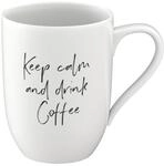 Villeroy & Boch Becher "Becher Keep calm and drink Coffee Statement 290 ml wei&szlig;"