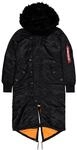Winterjacke ALPHA INDUSTRIES "Long Fishtail W", Damen, Gr. S, schwarz, Obermaterial: