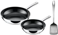 Silit Pfannen-Set "Talis 3-teilig, mit Pfannenwender, Bratpfanne 24, 20 cm" Cromargan