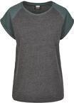 Kurzarmshirt URBAN CLASSICS "Urban Classics Damen Ladies Contrast Raglan Tee", Damen,