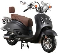 Motorroller ALPHA MOTORS "Retro Firenze", schwarz (schwarz, braun),...