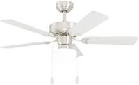 EGLO LED Deckenleuchte "CADIZ Deckenventilator", grau (nickelfarben), 1, &Oslash; 106,6cm