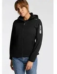 Softshelljacke CMP "WOMAN JACKET DET HOOD", Damen, Gr. 48, schwarz (nero), Softshell,