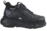 Plateausneaker BUFFALO "CORIN", Damen, Gr. 41, schwarz, Lederimitat, Schuhe
