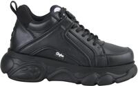 Plateausneaker BUFFALO "CORIN", Damen, Gr. 41, schwarz, Lederimitat, Schuhe
