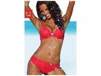 Push-Up-Bikini S.OLIVER Gr. 34, Cup A, rot Damen Bikini-Sets Ocean Blue mit Zierring