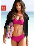 Bandeau-Bikini-Top S.OLIVER "Spain", Damen, Gr. 34, Cup A, pink, Microfaser,