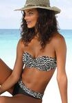 B&uuml;gel-Bandeau-Bikini-Top LASCANA "Clara", Damen, Gr. 38, Cup D, beige (schwarz,